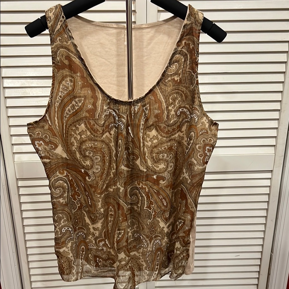 New York & Company Brown Tan Sleeveless Tank Top